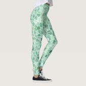 Aqua Turquoise Cobbled Patchwork Terrazo Muster Leggings (Rechts)