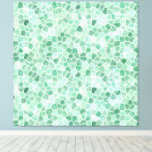Aqua Turquoise Cobbled Patchwork Terrazo Muster Leinwanddruck (Insitu (Holzboden))
