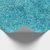 Aqua Turquoise Glitz Glitzer Unicorle Sparkle Geschenkpapier (Ecke)