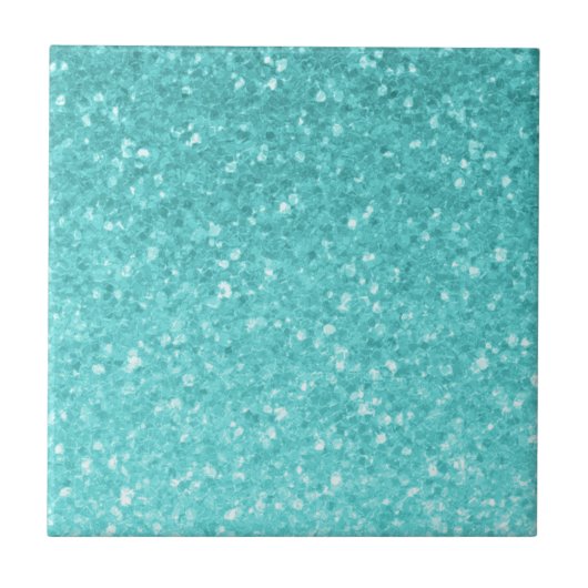 Aqua Turquoise Glitzer Sparkle Wand oder Boden Fliese (Vorderseite)