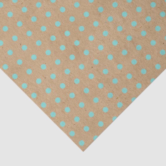 Aqua Turquoise Green Dots Imitate Rustic Brown Kra Seidenpapier (Ausschnitt)