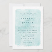 Aqua Turquoise Grunge Distressed Casual Einladung (Vorderseite)