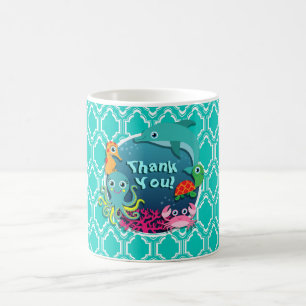 Aqua Turquoise Ocean Life Babydusche Kaffeetasse