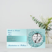 Aqua Turquoise Save the Date (Stehend Vorderseite)