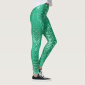 Aqua Turquoise Stilvoll Modern Marmormor Leggings (Rechts)