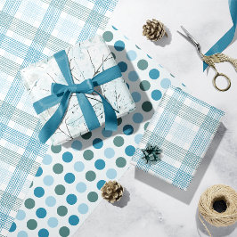 Aqua Turquoise Umhüllungspapierblätter Geschenkpapier Set