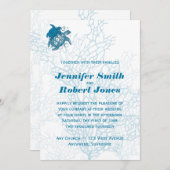 Aqua Turtle Liebe Hochzeit Einladung (Vorne/Hinten)