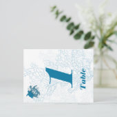 Aqua Turtle Liebe Hochzeit Tischnummer (Stehend Vorderseite)
