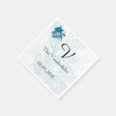 Aqua Turtle Liebe Wedding Serviette (Ecke)