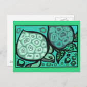 Aqua Turtles Postkarte (Vorne/Hinten)