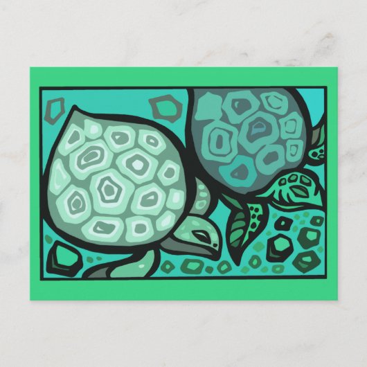 Aqua Turtles Postkarte (Vorderseite)