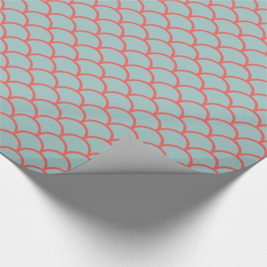 Aqua-u. Korallen-Feriengeschenk-Packpapier Geschenkpapier (Ecke)