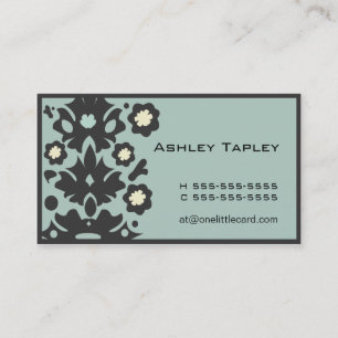 Aqua u. schwarzer Blumen-Power Visitenkarte
