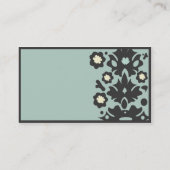 Aqua u. schwarzer Blumen-Power Visitenkarte (Rückseite)
