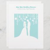 Aqua u. weiße Braut-und Briefbogen (Vorne/Hinten)