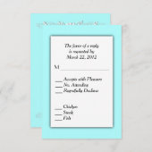 Aqua UAWG mit Menüauswahl RSVP Karte (Vorne/Hinten)