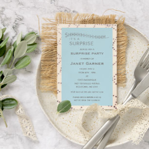 Aqua-Überraschungs-Geburtstags-kundenspezifische Einladung