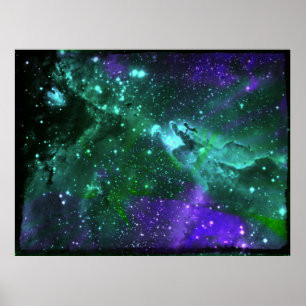 Aqua und Amethyst Nebula drucken Poster