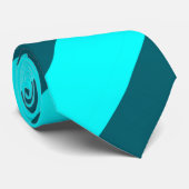 Aqua und Aquamarine Krawatte mit Diagonalstreifen (Gerollt)