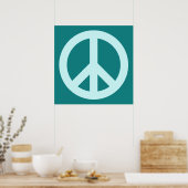 Aqua und Aquamarines Friedenssymbol Poster (Küche)