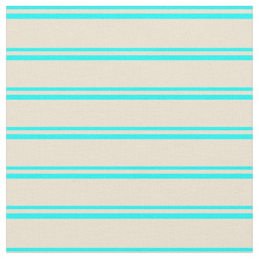 Aqua- und Beigefarbenes, gestreiftes Muster Stoff (Nahaufnahme)
