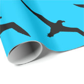 Aqua und Black Albatross Geschenkpapier (Rolleneckpunkt)
