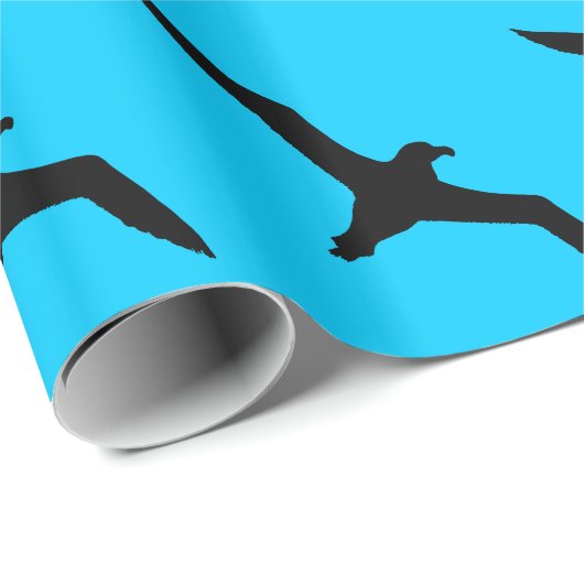 Aqua und Black Albatross Geschenkpapier (Rolleneckpunkt)