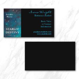 Aqua und Black Book Cover Author Visitenkarte
