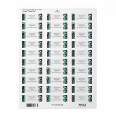 Aqua- und Black Damask-Wirbel adressieren Labels (Vorne)