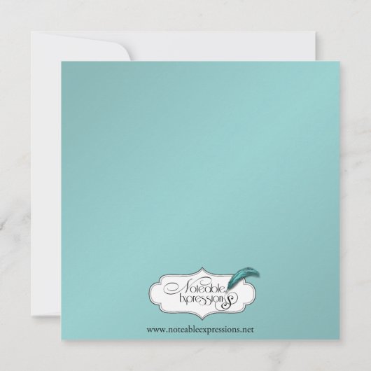 Aqua und Black Elegance Jubiläum Einladung (Rückseite)