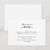 Aqua und Black Elegante Wedding Insert (Vorne/Hinten)