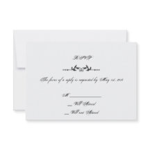 Aqua und Black Elegante Wedding Response Card