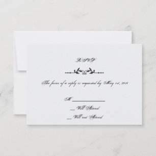 Aqua und Black Elegante Wedding Response Card RSVP Karte