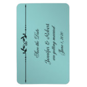 Aqua und Black Elegante Wedding Save the Date Magnet (Vertikal)