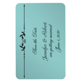Aqua und Black Elegante Wedding Save the Date Magnet