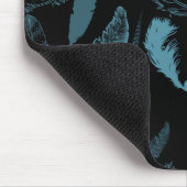 Aqua und Black Feathers Mousepad (Ecke)