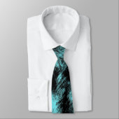 Aqua und Black Modern Art Krawatte (Gebunden)