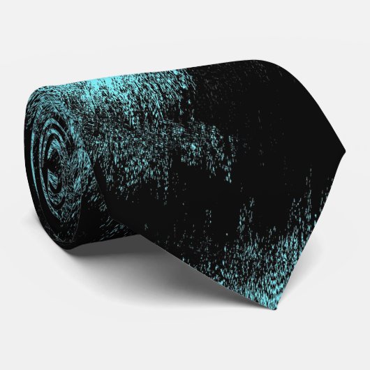 Aqua und Black Modern Art Krawatte (Gerollt)