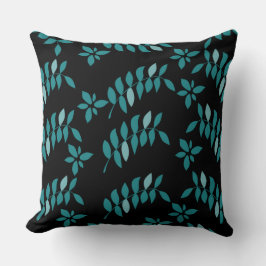 Aqua und Black Tropical Dschungel Kissen