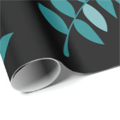 Aqua und Black Tropical Dschungel Kissen Geschenkpapier (Rolleneckpunkt)