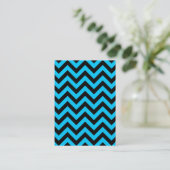 Aqua und Black Zig Zag Visitenkarte (Stehend Vorderseite)