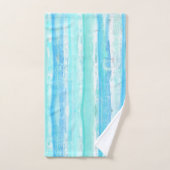 Aqua und Blue Abstrakt Tree Trunks Badehandtuchhal Badhandtuch Set (Handtuch)