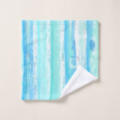 Aqua und Blue Abstrakt Tree Trunks Badehandtuchhal Badhandtuch Set (Waschlappen)