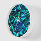Aqua und Blue Wavy Metallic Look Uhr (Winkel)
