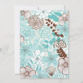 Aqua- und Braunfloral-Brautparty Einladung (Rückseite)