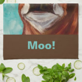 Aqua und Brown Cow Küchentücher (Gefaltet)