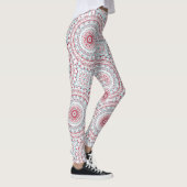 Aqua und Crimson Mandala Pattern Leggings (Rechts)