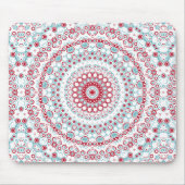 Aqua und Crimson Mandala Pattern Mousepad (Vorne)