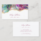 Aqua und Fuchsia Opal Visitenkarte (Vorne/Hinten)