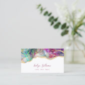 Aqua und Fuchsia Opal Visitenkarte (Stehend Vorderseite)